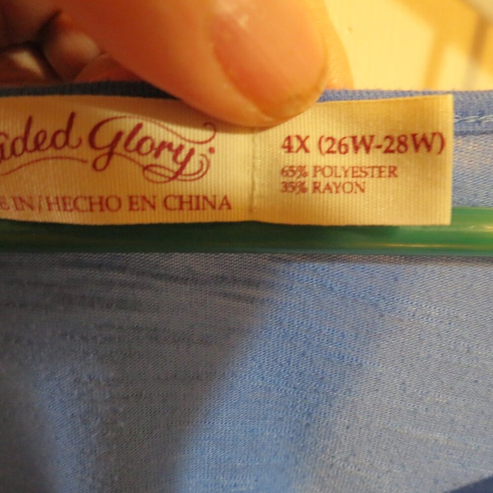 Blue & White Faded Glory 4x Woman's Shirt - Picture 5 of 5